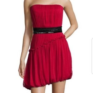 Vera Wang Lavender Label Lipstick Red Silk Dress 4